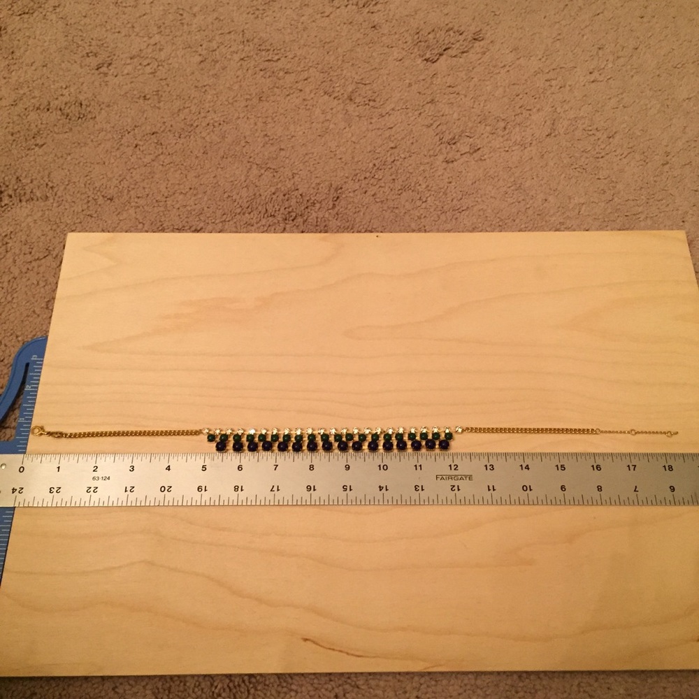 Fossil Blue Green Rhinestone Statement Necklace - image 5